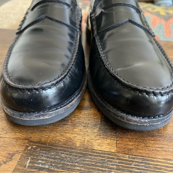 Salvatore Ferragamo Black Leather Penny Loafers 8.5 D Amazon.com | Ferragamo Penny Black Pebbled Leather Dress  main image 2